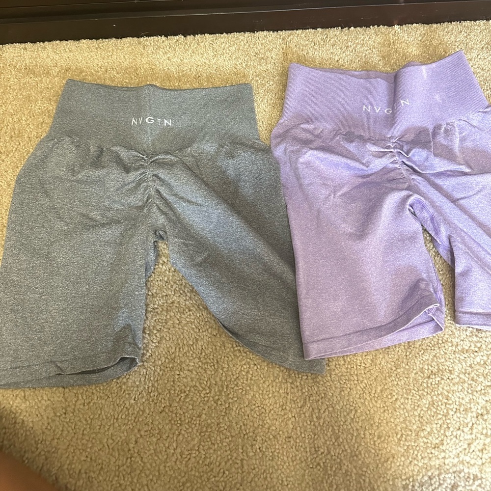 NVGTN Gray and Purple Athletic Shorts